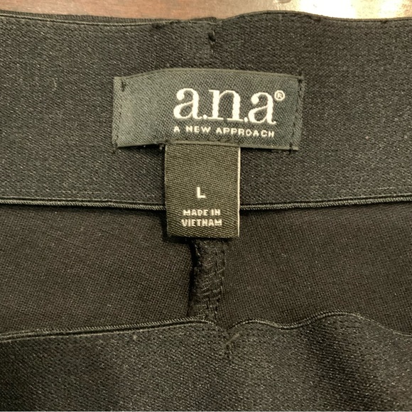 A.N.A. A New Approach Womens Black Faux Leather Trim Leggings Size Large - Picture 4 of 5